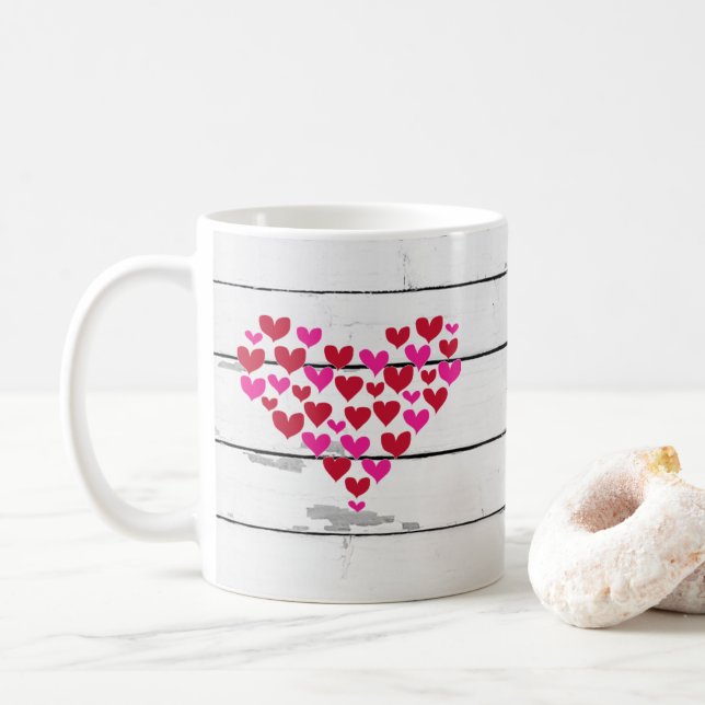 Heart Shiplap Rustic Nautical Coffee Mugg (Med munk)