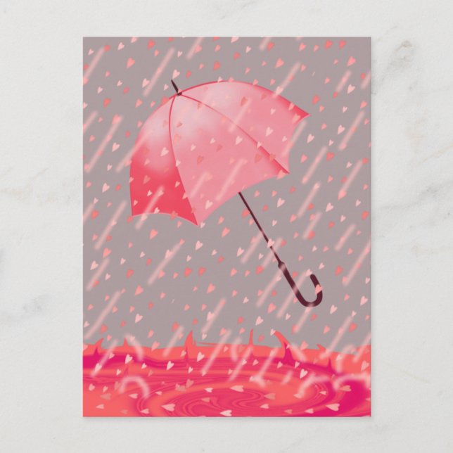 HEART SHOWERS by SHARON SHARPE Vykort (Framsida)