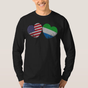 Heart Sierra Leonean American Flagga Patriotic Fam T Shirt