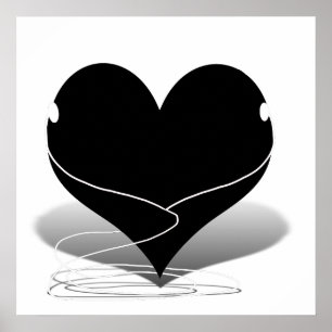 Heart Silhouette (med öronbuffertar) Poster