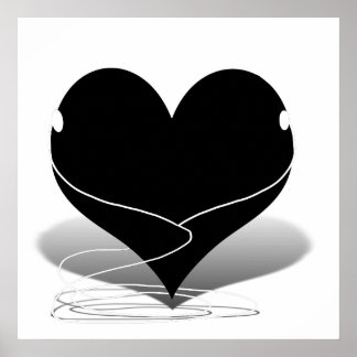 Heart Silhouette (med öronbuffertar) Poster