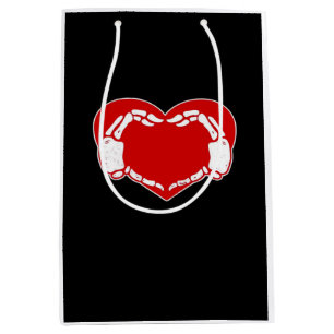 Heart Skeleton Händer gotiic Valentine Red Classic