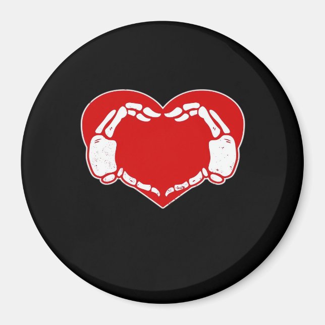 Heart Skeleton Händer gotiic Valentine Red Classic Magnet (Framsidan)