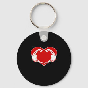 Heart Skeleton Händer gotiic Valentine Red Classic Nyckelring