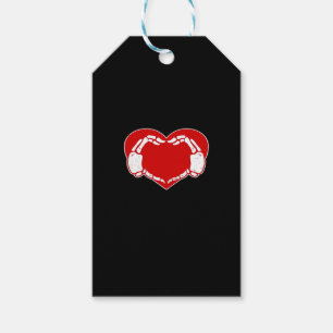 Heart Skeleton Händer gotiic Valentine Red Classic Presentetikett