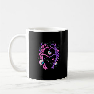 Heart Skeleton Händer - Halloween Pastel Goth Eyeb Kaffemugg