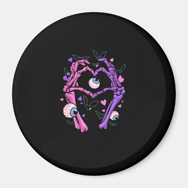 Heart Skeleton Händer - Halloween Pastel Goth Eyeb Magnet (Framsidan)