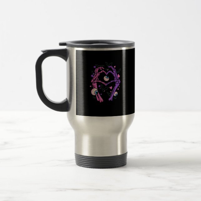 Heart Skeleton Händer - Halloween Pastel Goth Eyeb Resemugg (Vänster)