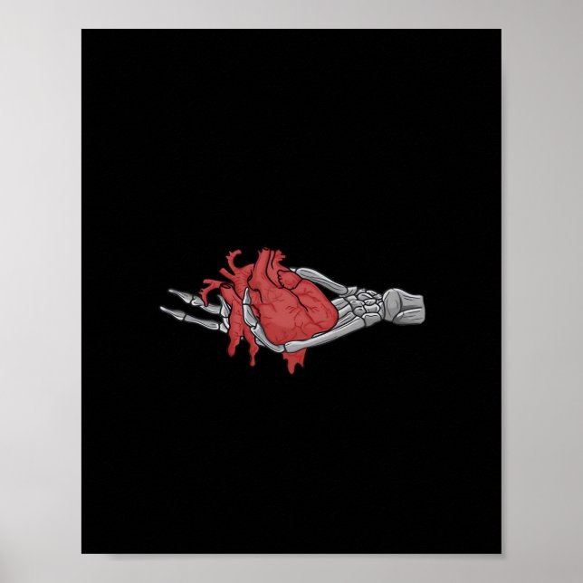 Heart Skeleton Händer Poster (Framsidan)