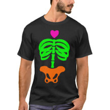 Heart Skelly Tecknad Zombie Skeleton Ribcage Art