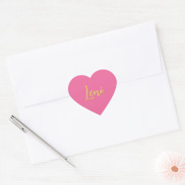 HEART-skript (BAT MITZVAH modern söt rosa guld) Hjärtformat Klistermärke