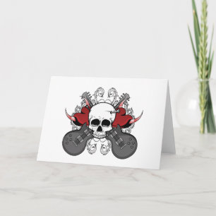 Heart Skull Guitar Helgkort
