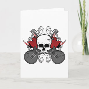 Heart Skull Guitar Helgkort