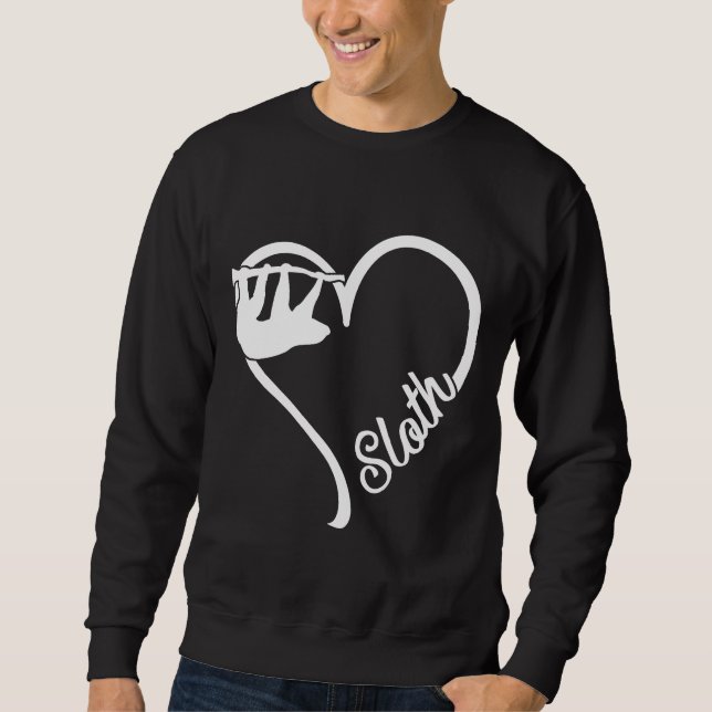 Heart Sloth Lång Ärmad Tröja (Framsida)