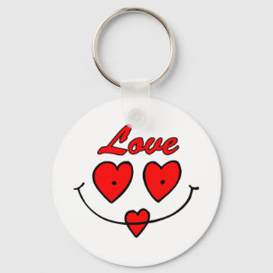 Heart Smiley face Nyckelring