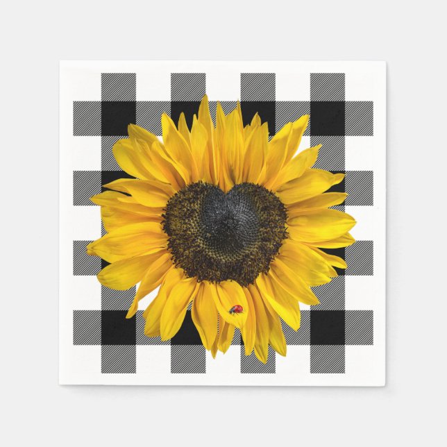 Heart Solros Ladybug på Buffalo Play Pappersservett (Framsidan)