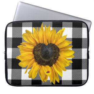 Heart Solros med Ladybug Laptop Fodral