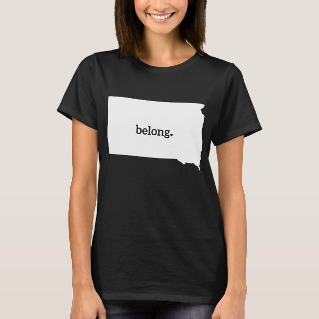 Heart South Dakota Belong State Karta T Shirt (Framsida)