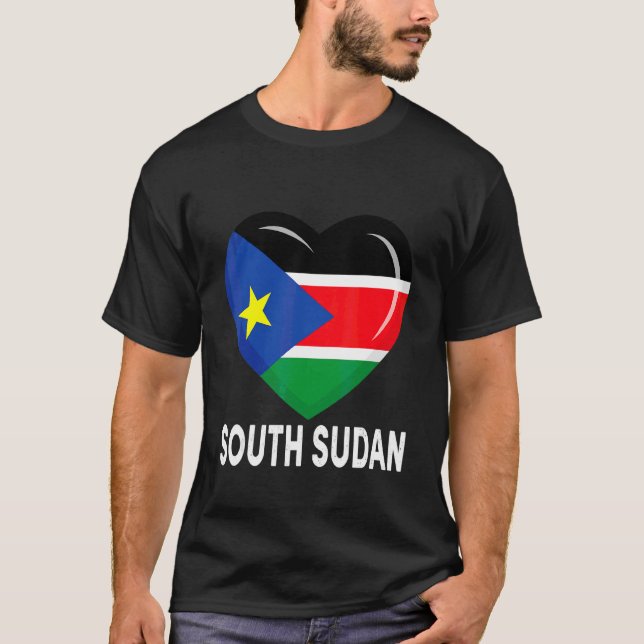 Heart South Sudan Flagga Manar Women Kid Patriotic T Shirt (Framsida)