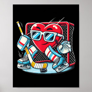 Heart Spela Hockey Goalie Valentines day Manar Wom Poster