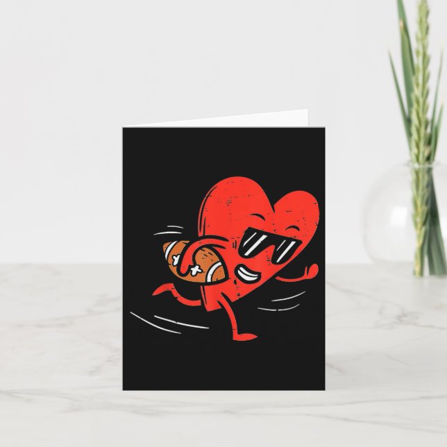 Heart Spelande Football Valentines day Sports Boys Kort (Framsida)
