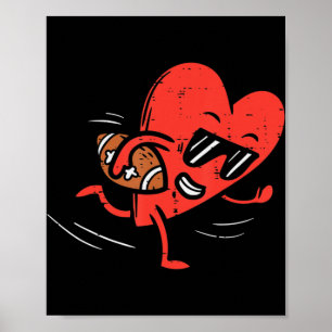 Heart spelar amerikanska fotbollen Valentines day Poster