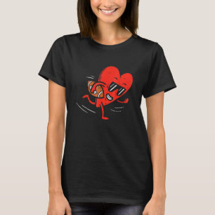 Heart spelar amerikanska fotbollen Valentines day  T Shirt