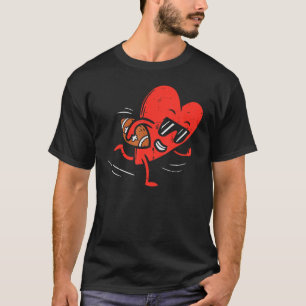Heart spelar amerikanska fotbollen Valentines day T Shirt