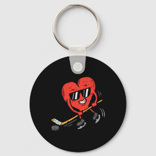 Heart spelar Ice Hockey Valentines day Kärlek Spor Nyckelring