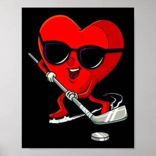 Heart Spelar ishockey Cute Valentines day Sport Poster