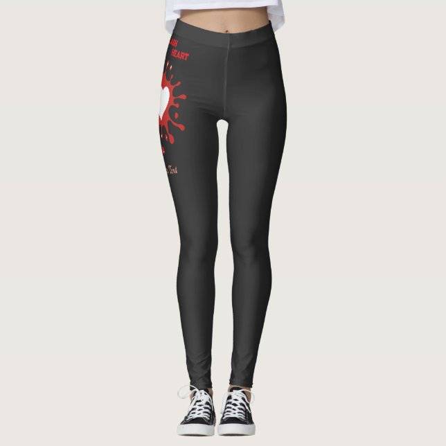 Heart Splash Art – Creative Love Expression Design Leggings (Framsida)