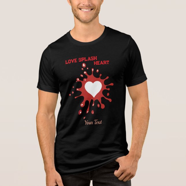 Heart Splash Art – Creative Love Expression Design T Shirt (Framsida)