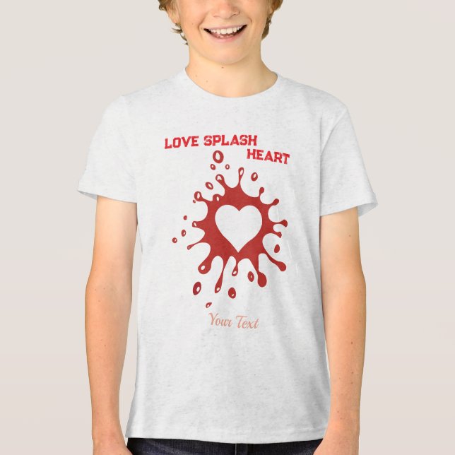 Heart Splash Art – Creative Love Expression Design T Shirt (Framsida)
