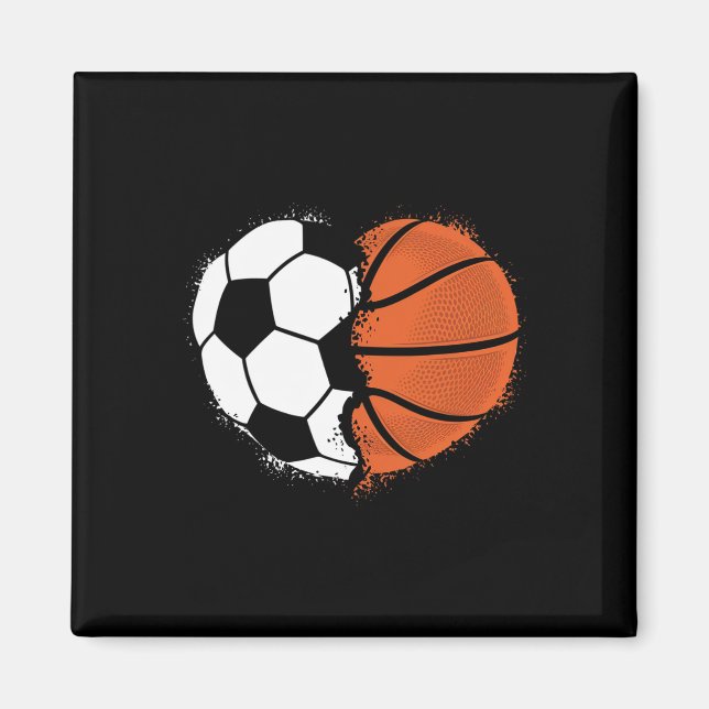 Heart Sports Soccer Sketll Ll Lover Valentines Day Magnet (Framsidan)