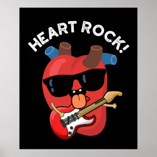 Heart Sten Funny Music Pun Mörk BG Poster