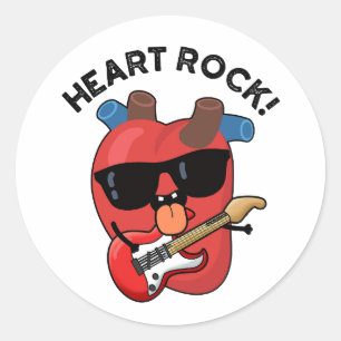 Heart Sten Funny Music Pun Runt Klistermärke