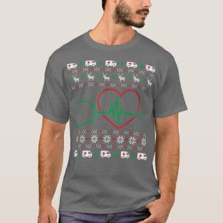 Heart Stethoscope Christmas Ugly XMas Pj Nurse RN T Shirt