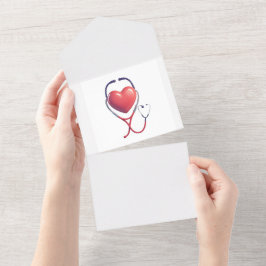 Heart & Stethoscope Greeting Card | Thank You Heal