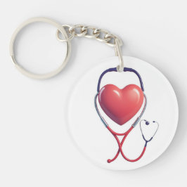 Heart & Stethoscope Keychain | Gift for Nurses & D