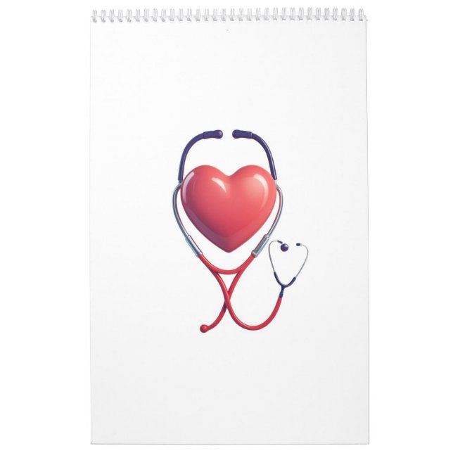 Heart & Stethoscope Notebook | Medical School & Nu Kalender (Omslag)
