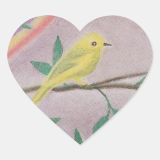 HEART STICKER-fågel Hjärtformat Klistermärke