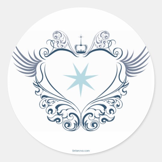 Heart Sticker Runt Klistermärke