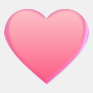 Heart Sticker Shock rosa Hjärtformat Klistermärke