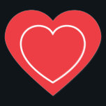 Heart Stickers Hjärtformat Klistermärke<br><div class="desc">Heart shape stickers are shown in red and white.</div>