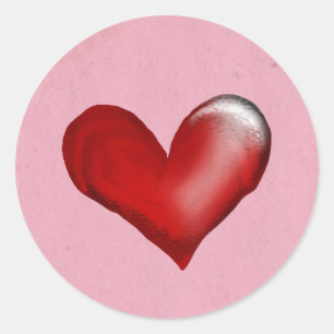 HEART STICKERS RUNT KLISTERMÄRKE