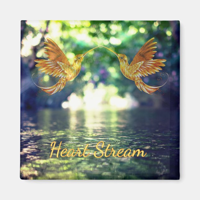 Heart Stream - Golden Hummingbirds Magnet (Framsidan)