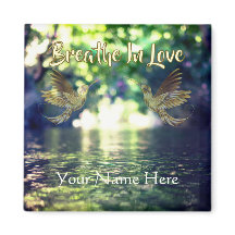 Heart Stream - Guld Kolibri Magnet