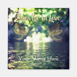 Heart Stream - Guld Kolibri Magnet