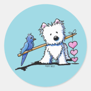 Heart Strings Westie Klistermärke