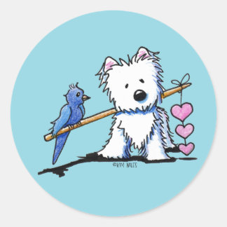 Heart Strings Westie Klistermärke